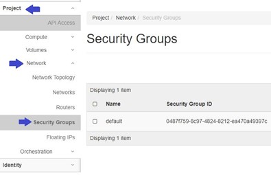 Create security groups